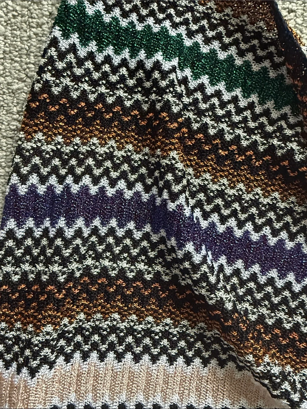 Missoni Striped Knit Poncho Wrap with Fringe - Multicolor NWT